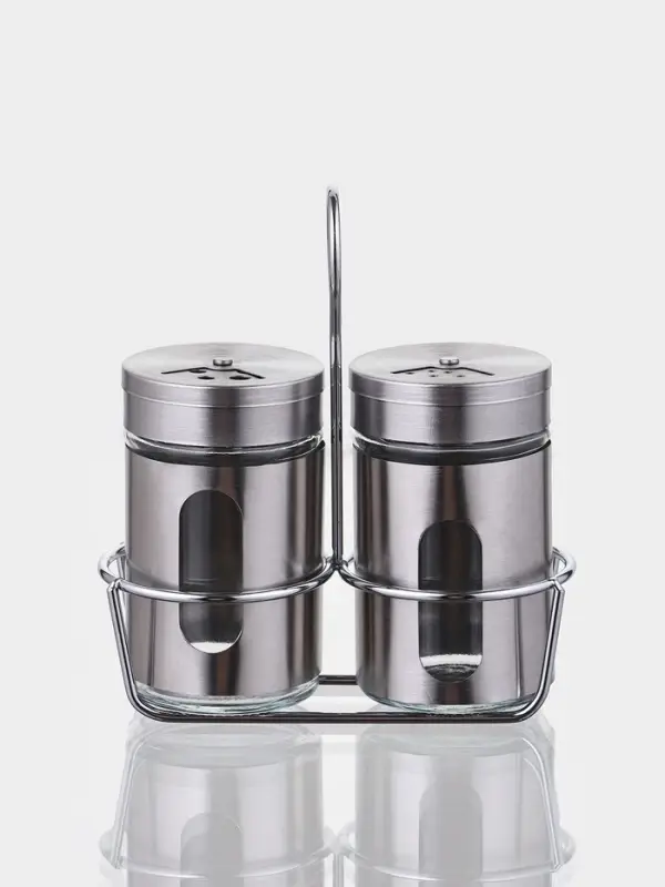 Набор для специй "Стиль" 2 шт, на подставке, 130 мл