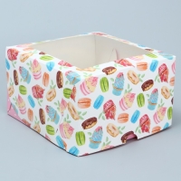 Коробка для капкейка, кондитерская упаковка, 4 ячейки &laquo;Сладости&raquo;, 16 х 16 х 10 см