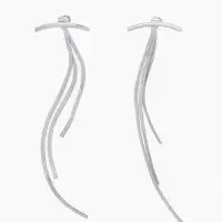 Серьги висячие &laquo;Дуга&raquo; водопад, цвет серебро, 11 см