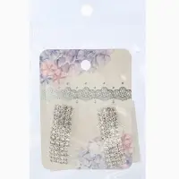 Серьги со стразами "Прямоугольник" 30*9мм, цвет белый в серебре