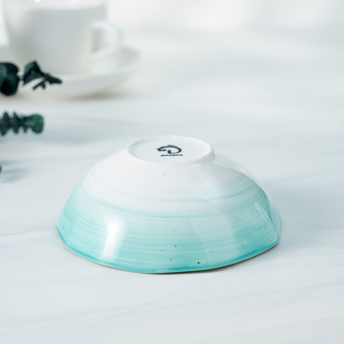 Салатник фарфоровый Доляна &laquo;Млечный путь&raquo;, 400 мл, d=13,5 см, цвет бирюзовый