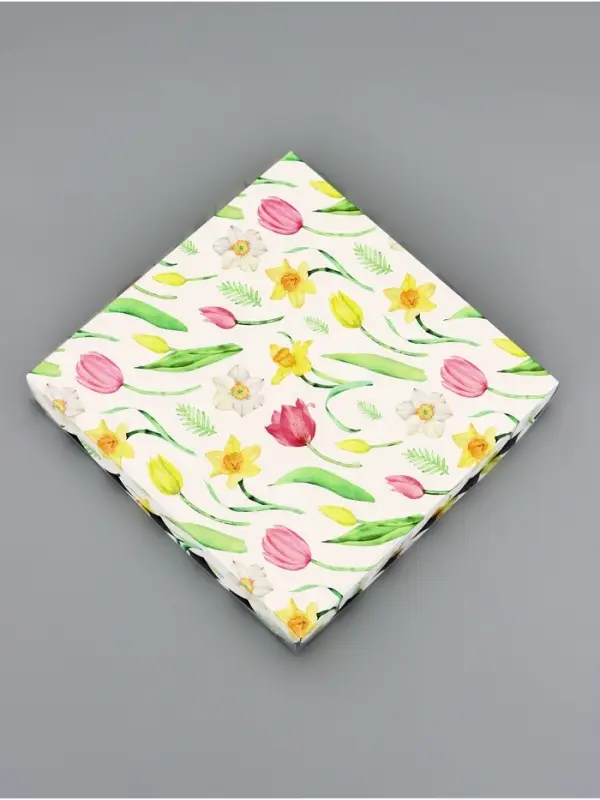 Коробка для печенья, &laquo;Тюльпаны&raquo;, 21&times;21&times;3 см