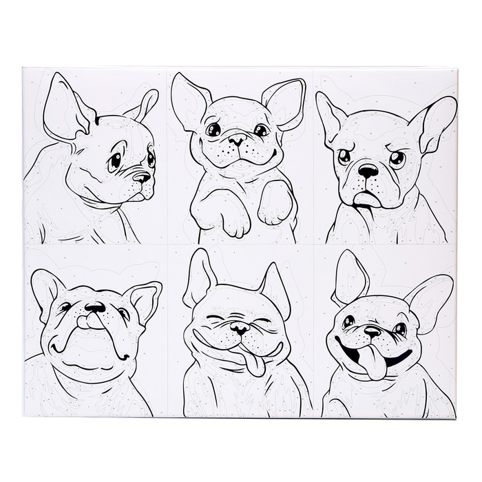 Картина по номерам на холсте с подрамником &laquo;Яркие бульдоги&raquo;, 40 х 50 см