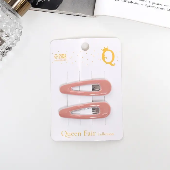 Невидимки для волос &laquo;Венера&raquo;, набор 2 шт., стиль, 5 см, розовые