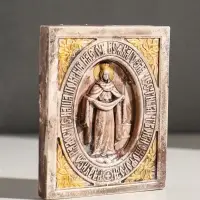 Икона с подвесом "Покров Пресвятой Богородицы" размер 12х10х3 см, гипс, роспись