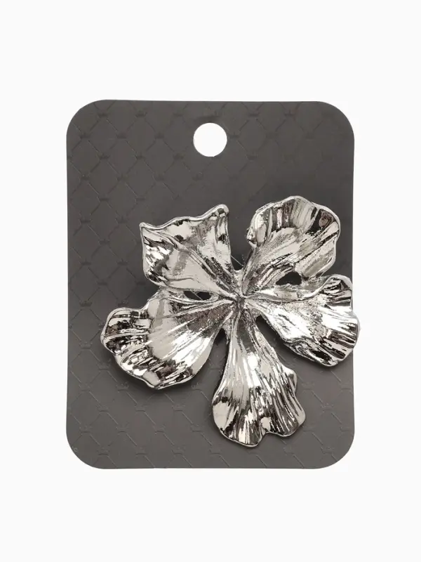 Брошь "Цветок лилии", цвет серебро