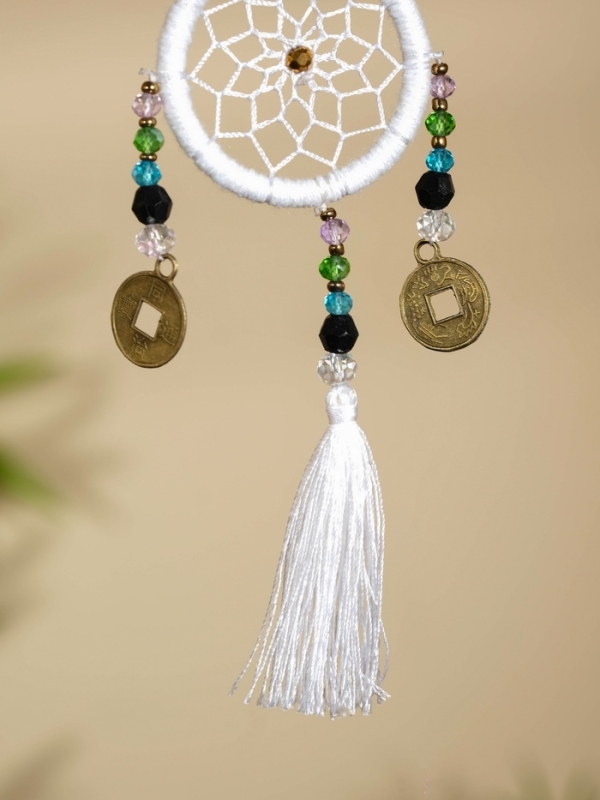 Брелок "Ловец снов" 4х15 см. белый