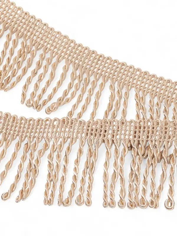 Бахрома жгут, 6,5 см, 20 м&plusmn;0.5, цвет бежевый