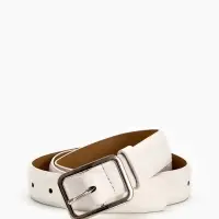 Ремень жен 05-01-02-01, Июнь2505, 3*0,3*110 см, без винта, пряж мат металл, 1 прокол, белый   109031