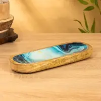 Подставка под благовония "Лазурь" 28х10х3 см, манговое дерево