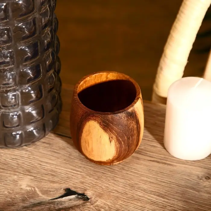 Стакан, 8&times;8&times;8 см, тиковое дерево