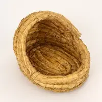 Гнездо для птиц плетёное из соломы, полузакрытое 15 х 10 х 10 см