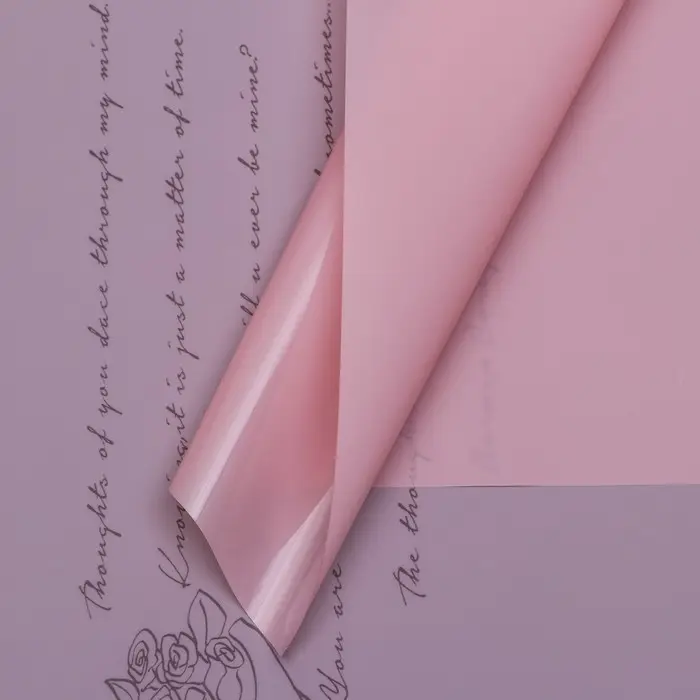 Пленка в листах, 58&times;58 см, "Мысли о тебе..", пудра светлая, 50 микрон