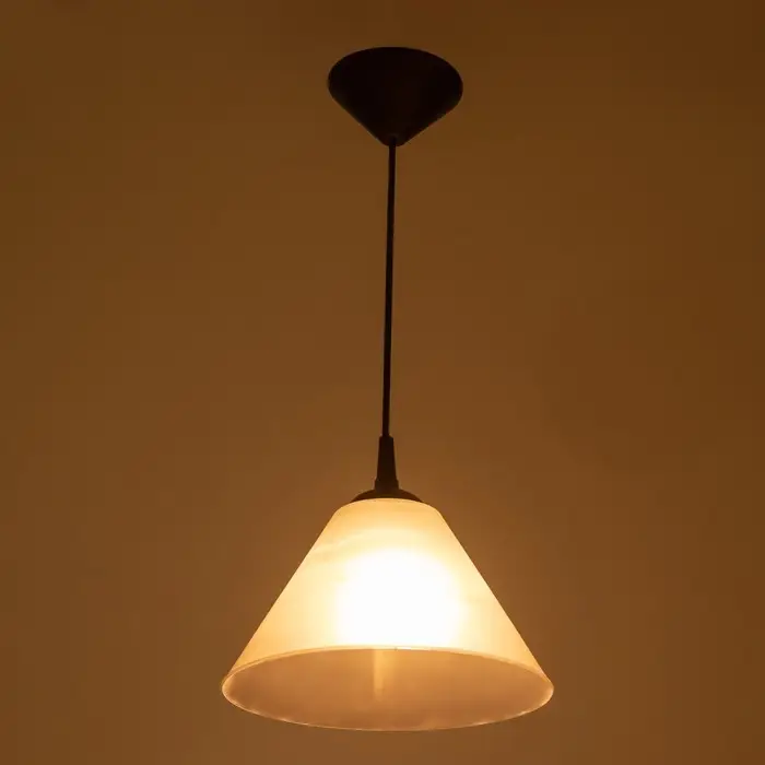 Подвес "Конус" 1х15Вт Е27 МОДЕЛЬ: BR 00268 черный/дымчатый 25х25х15см