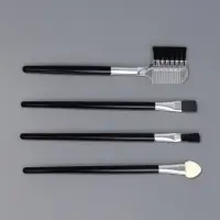 Кисти для макияжа, набор - 4 шт., чёрная