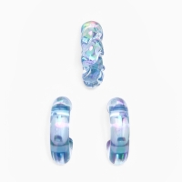 Набор серьги и каффы 3 шт &laquo;Нежность&raquo; косичка, цвет голубой в серебре