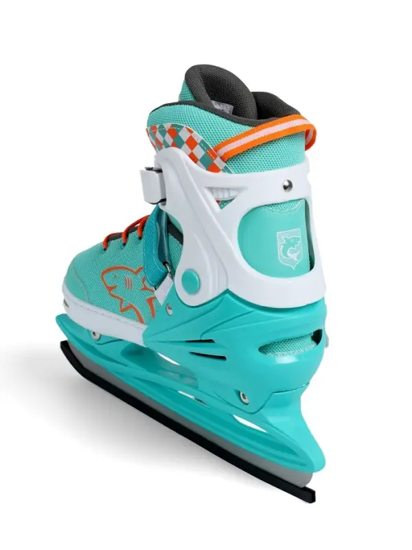 Коньки детские раздвижные BlackAqua, р. 31-34, для фитнеса, мятные, оранжевые