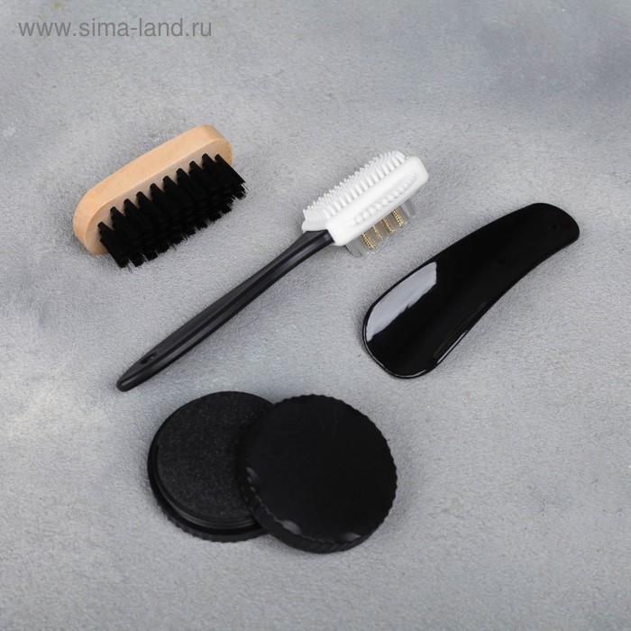 Подарочный набор дорожный для обуви &laquo;100% мужик&raquo;: щётка 2 шт, губка, лопатка
