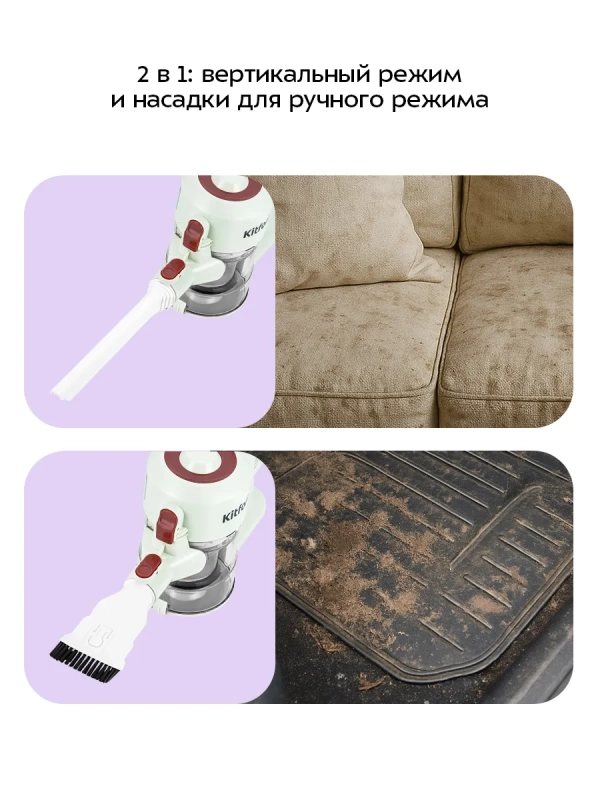 Пылесос для дома вертикальный беспроводной КТ-5346