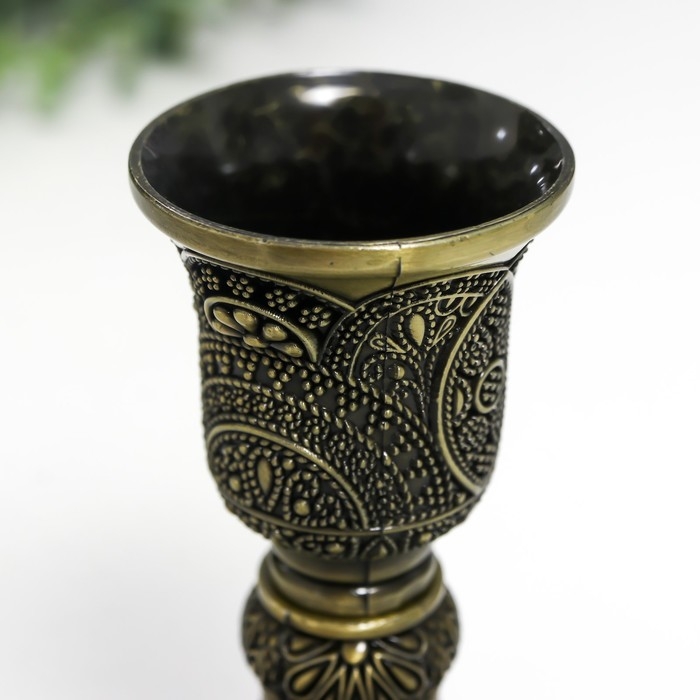 Подсвечник металл на 1 свечу "Раджа" бронза 10х8х8 см