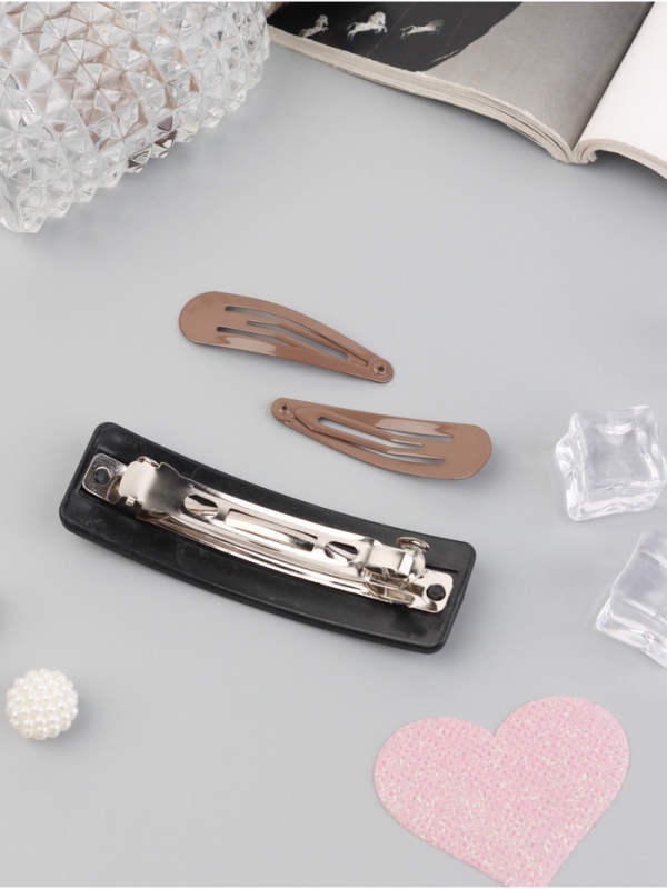 Набор для волос "Флоренс лео" (4 резинки 6,5см, автомат 8см, 2 невидимки 4,5см) коричневый   1069157