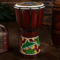 Сувенирный музыкальный инструмент "Барабан Джембе Разноцветный" 13x13x24 см, МИКС