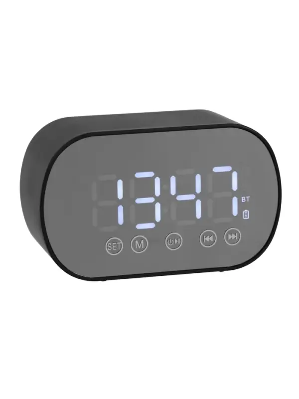 Часы - будильник электронные настольные: колонка, bluetooth, tf-карта, 8.5*3.9*5.2 см, USB   1091213
