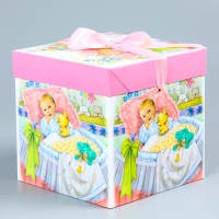 Коробка подарочная самосборная &laquo;Детская&raquo; Девочкам 15&times;15&times;15 см