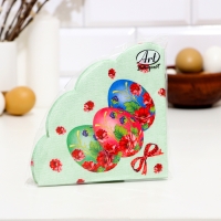 Пасхальные круглые салфетки бумажные Art Bouquet Rondo &laquo;Праздничная&raquo;, 1 слой, d=32 см, 12 шт