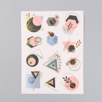 Фотоальбом 25 листов (наклейки+кольца) "Геометрия" тиснение золото 19х27х3 см