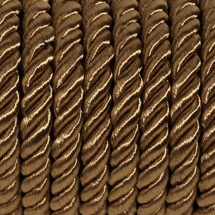 Шнур витой, d = 5 мм, 9 &plusmn; 1 м, цвет кофейный
