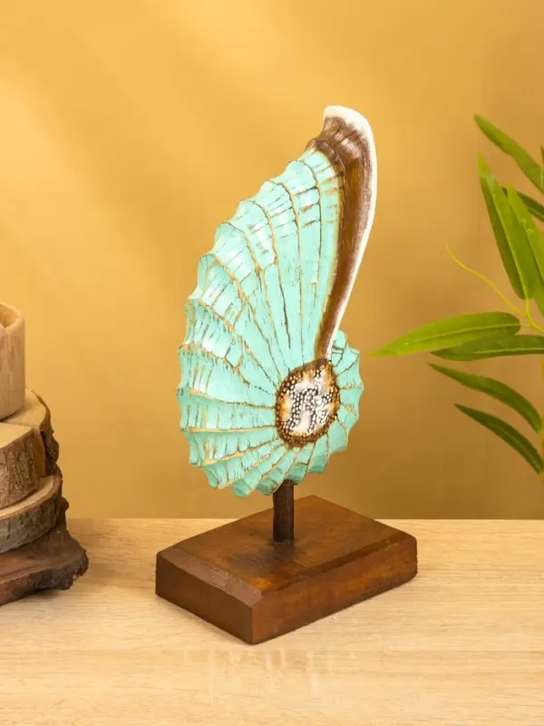 Набор сувенирный "Раковины" дерево (h - 35.30 и 25 см), цв. бирюзовый