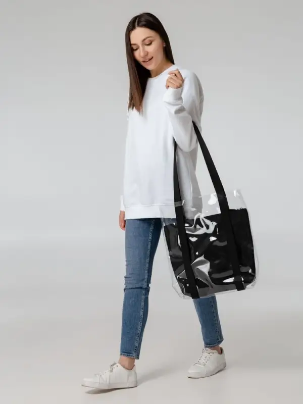 Шопер Clarity с черным органайзером, прозрачный