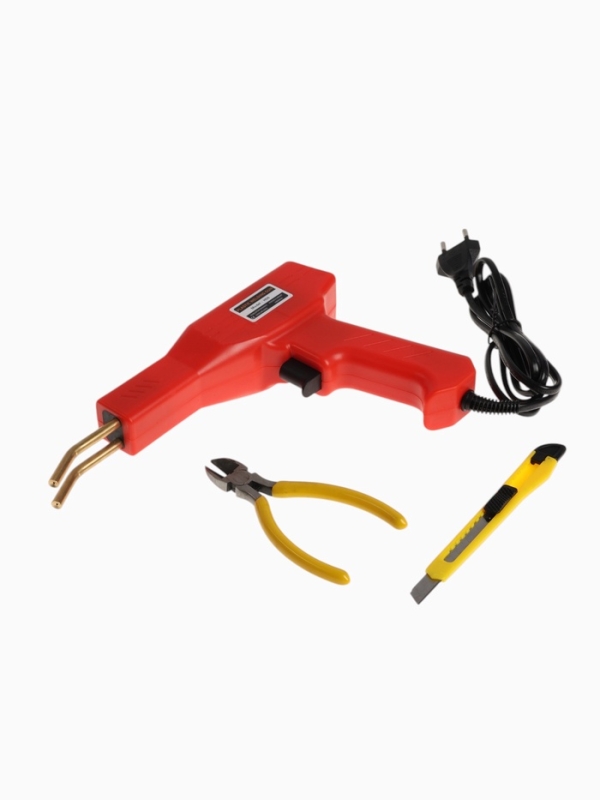 Паяльник для пластика ТУНДРА, 50 Вт, 750 &deg;С, комплект оснастки, кейс