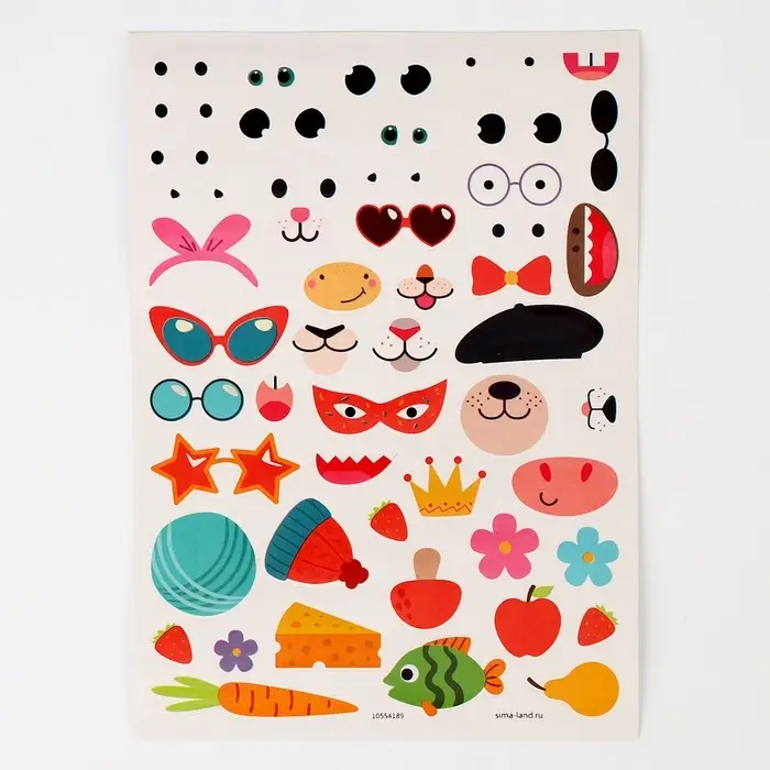 Роспись по дереву &laquo;Весёлые зверята&raquo;, 13 основ, с наклейками