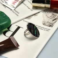 Кольцо &laquo;Галиотис&raquo; волна, цветное в серебре, безразмерное