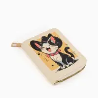 Кошелек дет 07-01-01 Июнь2548 кот, 8,5*2,5*10,5 см, 2 отд+отд/молн, д/карт, белый