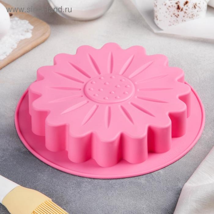 Форма для выпечки Доляна &laquo;Гербера&raquo;, силикон, d=23 см (внутр. d=19 см), цвет МИКС