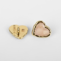 Набор пуговиц на ножке &laquo;Сердце&raquo;, 13 &times; 13 мм, 5 шт, цвет бежевый/золотой