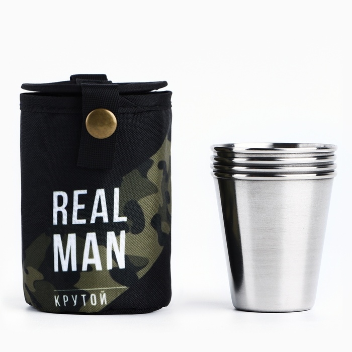 Стопки, набор в чехле &laquo;REAL MAN&raquo;, 4 шт х 70 мл
