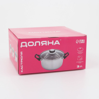 Кастрюля с крышкой из нержавеющей стали Доляна &laquo;Классика&raquo;, 3 л, d=20 см