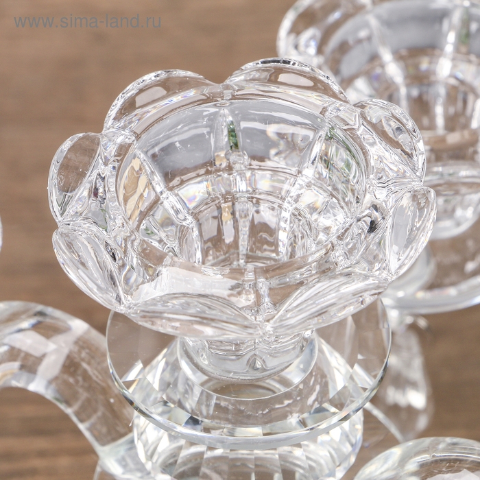 Подсвечник стекло на 5 свечей "Канделябр" 19х23х23 см