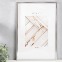 Фоторамка пластик "МИРАМ" 40х60 см 021 серебро (пластиковый экран)