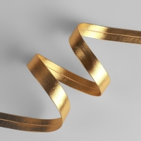 Косая бейка, кожаная, 15 мм &times; 10 &plusmn; 1 м, цвет золотой