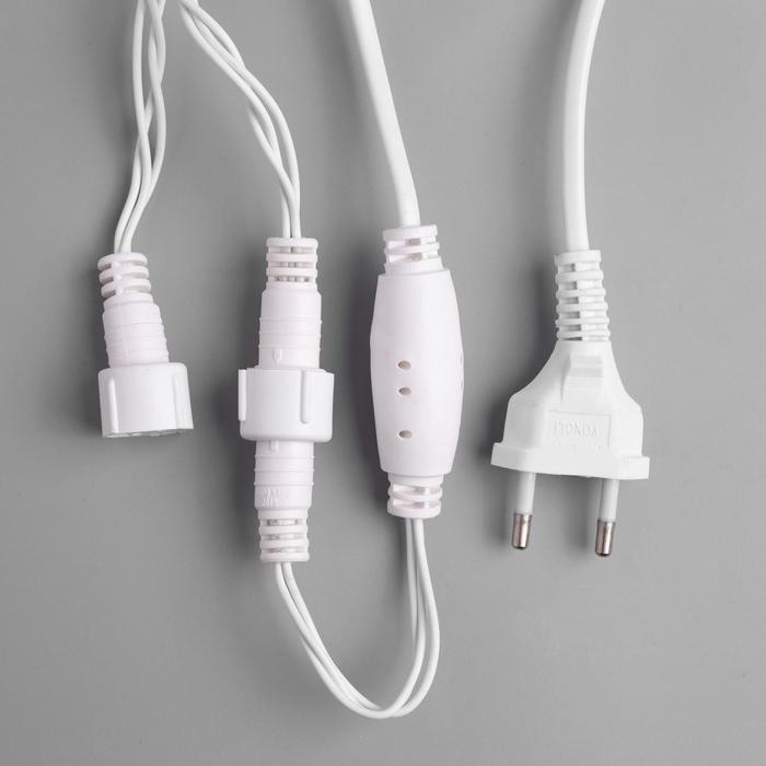 Гирлянда &laquo;Нить&raquo; 10 м, IP44, УМС, белая нить, 100 LED, свечение зелёное, 220 В