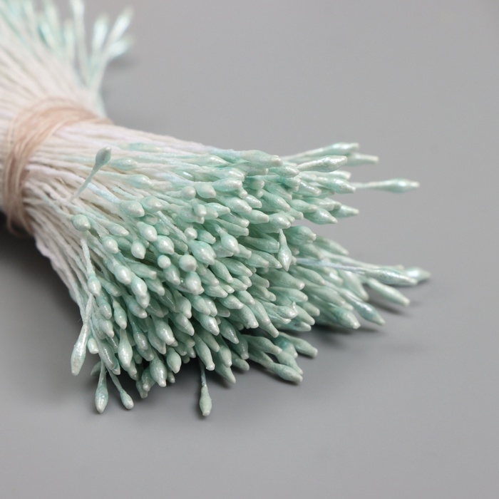 Тычинки для искусственных цветов глянец "Рисинки" серо-голубой набор 360 шт длина 6 см