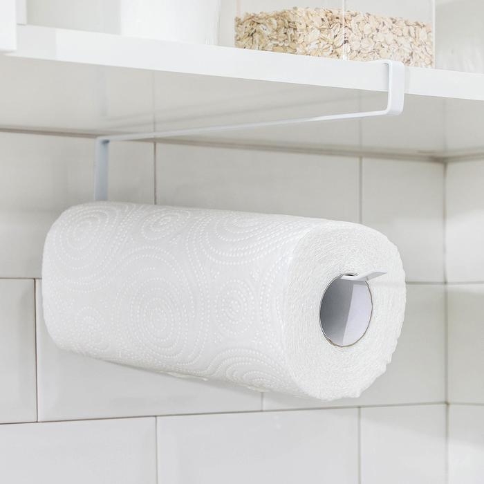 Держатель для бумажных полотенец подвесной Доляна, 26х11&times;1,2 см, цвет белый