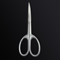 Ножницы маникюрные &laquo;Premium satin&raquo;, узкие, загнутые, матовые, 9,6 см, цвет серебристый