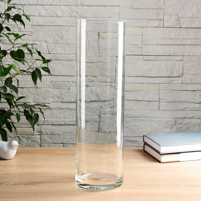Ваза "Иберетта-400"  h-40см; d-11,5см,  3,8л прозрачная