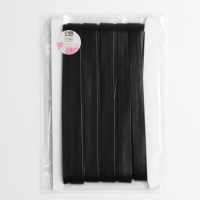 Косая бейка, кожаная, 15 мм &times; 10 &plusmn; 1 м, цвет чёрный